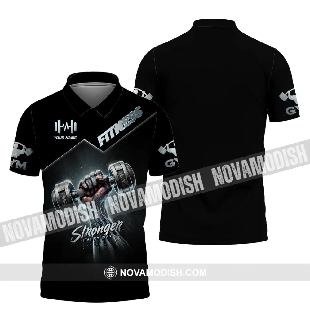 Unisex Shirt Custom Name Gym Work Out Long Sleeve Weight Lifting Polo / S T-Shirt