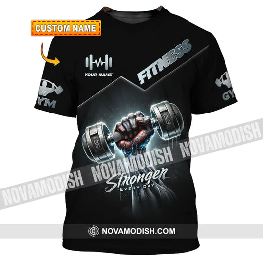 Unisex Shirt Custom Name Gym Work Out Long Sleeve Weight Lifting T-Shirt