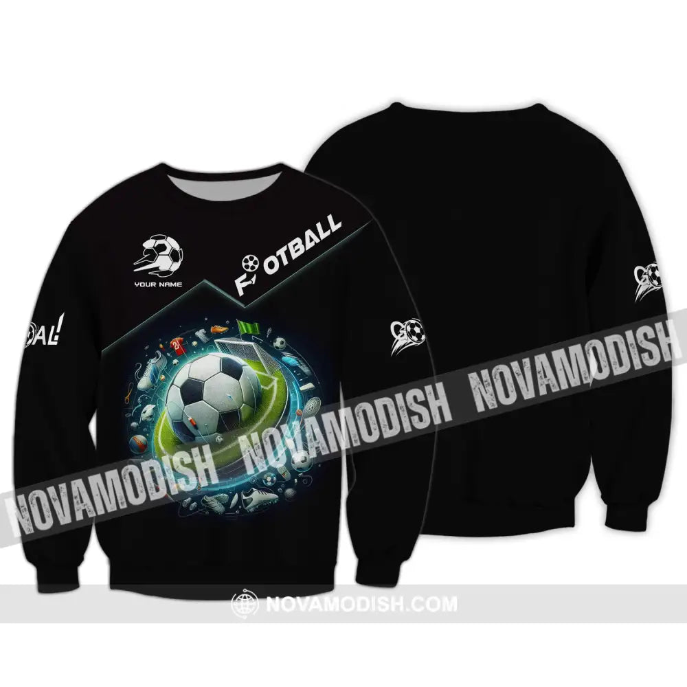 Unisex Shirt Custom Name Football T-Shirt Goal Gift For Lover Long Sleeve / S