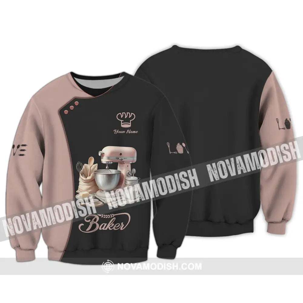 Unisex Shirt - Custom Name Shirt For Baker Long Sleeve / S T-shirt