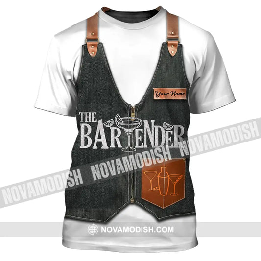 Unisex Shirt Custom Name For Bartender Hoodie Polo T-Shirt / S