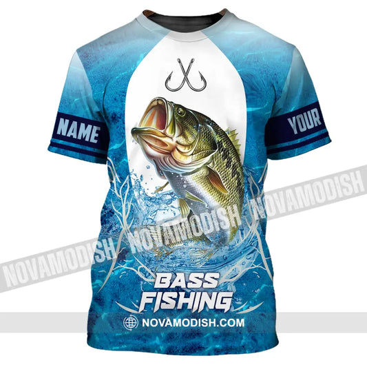 Unisex Shirt Custom Name For Bass Fishing Lover Hoodie Polo Long Sleeve T-Shirt / S