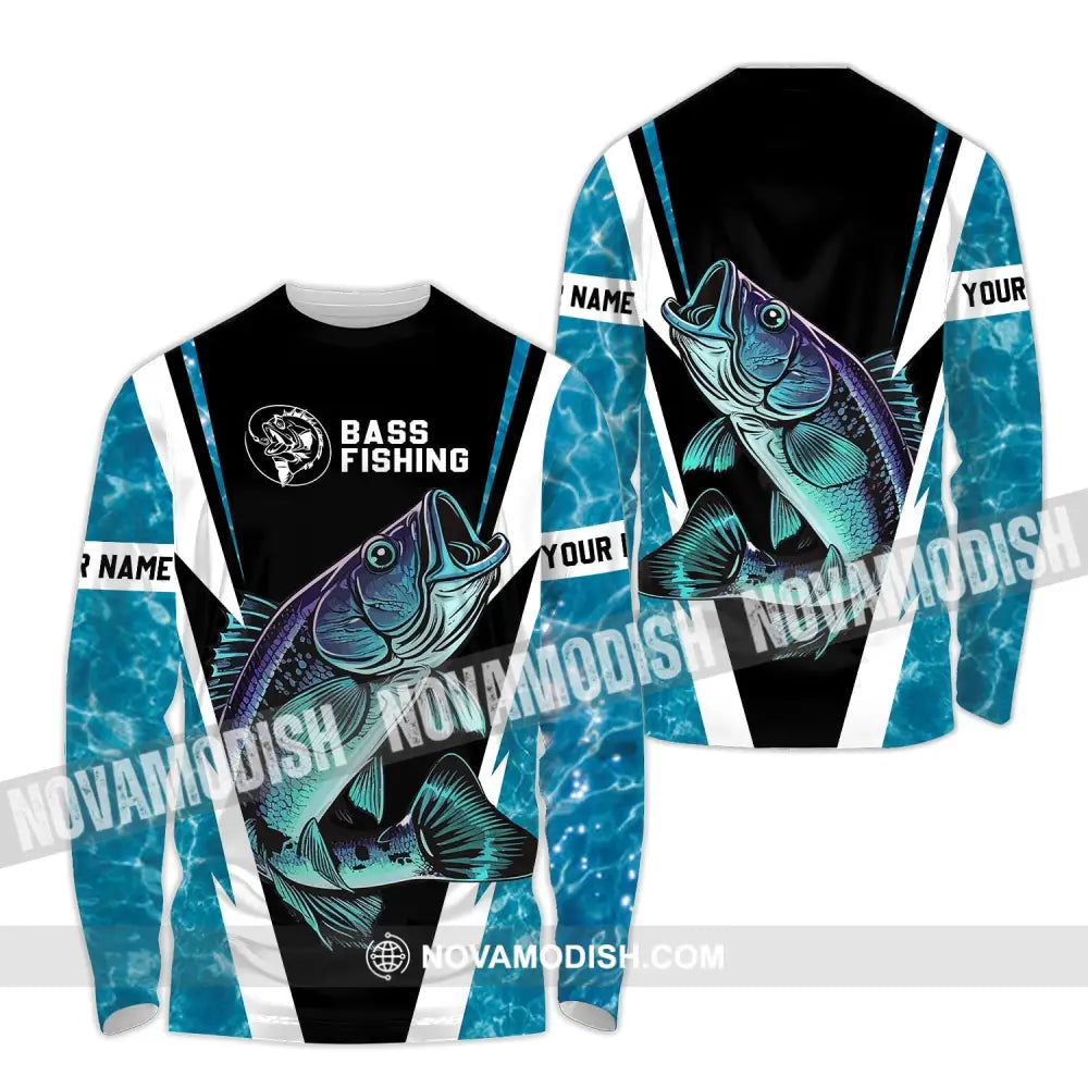 Unisex Shirt - Custom Name Shirt For Bass Fishing Lover Long Sleeve Shirt / S T-shirt