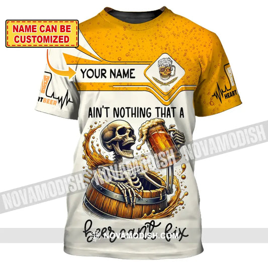 Unisex Shirt Custom Name For Beer Lover Ain’t Nothing A Can’t Fix T-Shirt