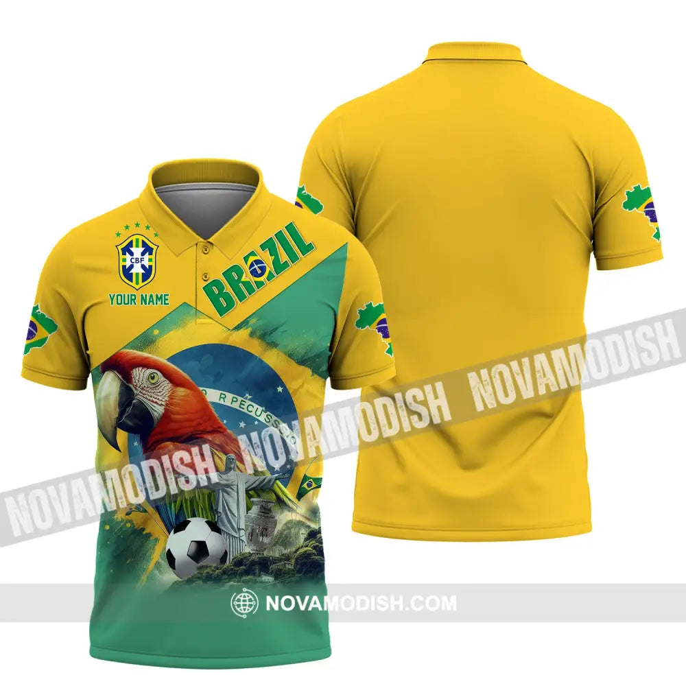 Unisex Shirt Custom Name For Brazil Hoodie Polo Long Sleeve / S T-Shirt