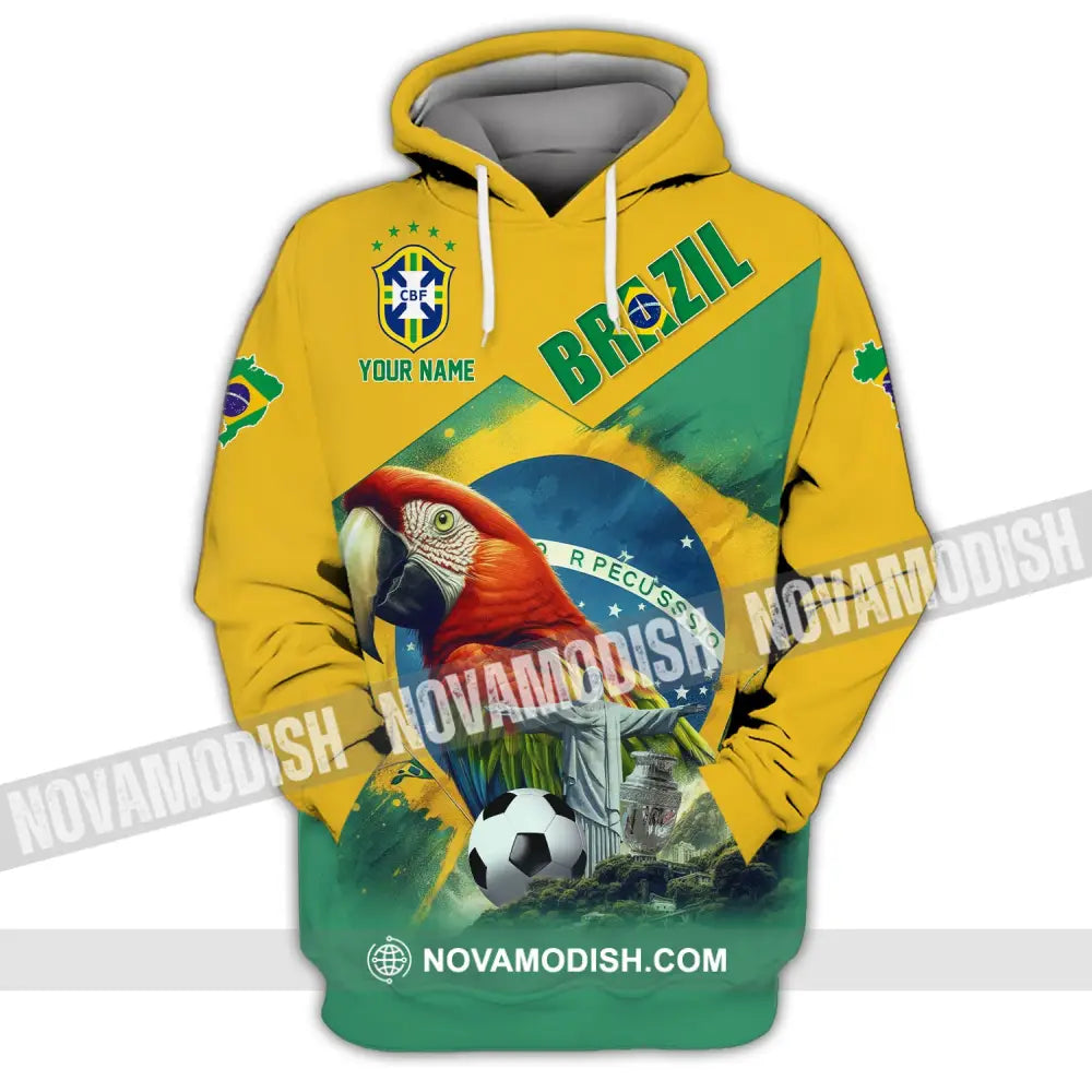 Unisex Shirt Custom Name For Brazil Hoodie Polo Long Sleeve / S T-Shirt