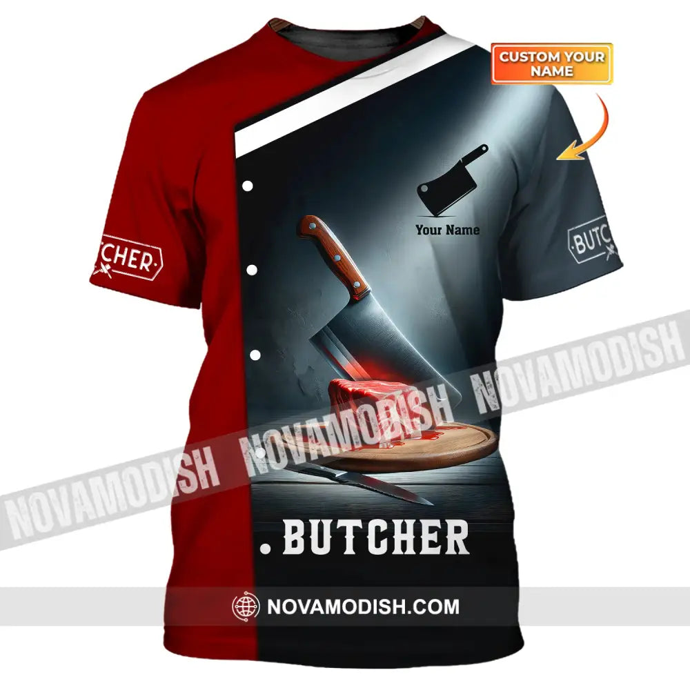 Unisex Shirt Custom Name For Butcher Butchery Hoodie Meat T-Shirt