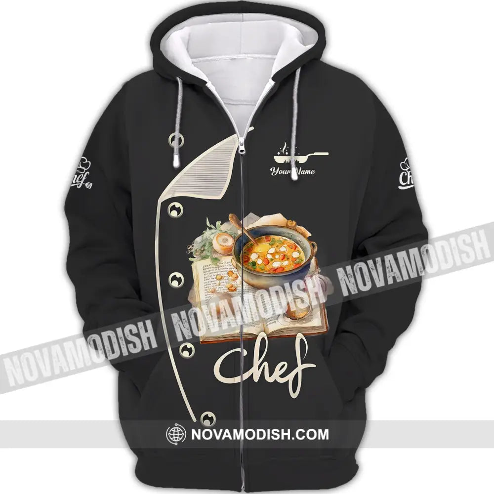 Unisex Shirt - Custom Name Shirt For Chef - Cooking Recipe Zipper Hoodie / S T-shirt