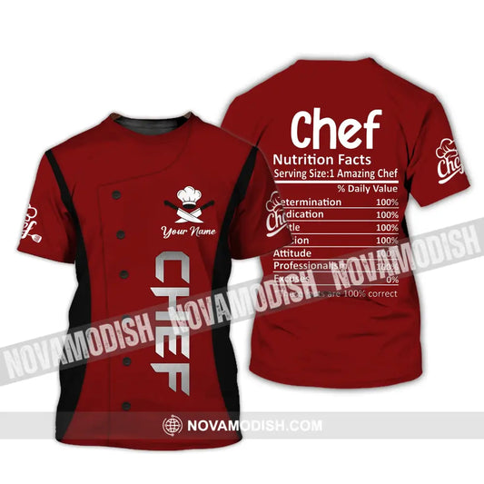 Unisex Shirt Custom Name For Chef Nutrition Fact Cooking Apparel T-Shirt / S