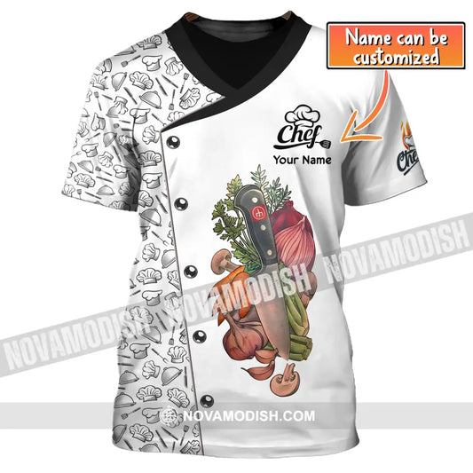 Unisex Shirt Custom Name For Chef Skull T-Shirt Apparel T-Shirt