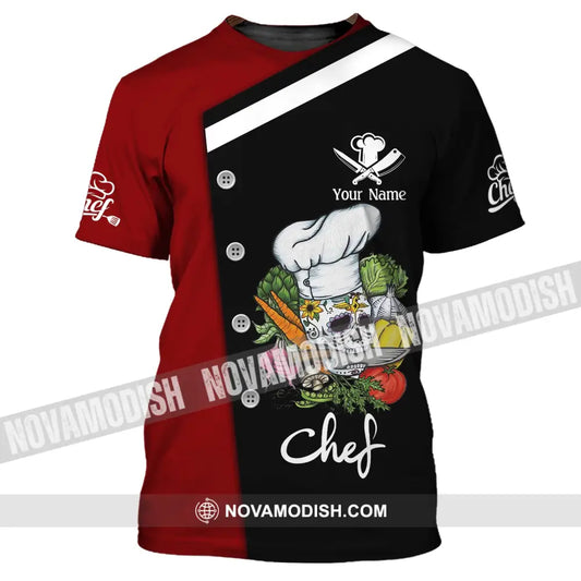 Unisex Shirt Custom Name For Chef Skull T-Shirt Apparel T-Shirt / S