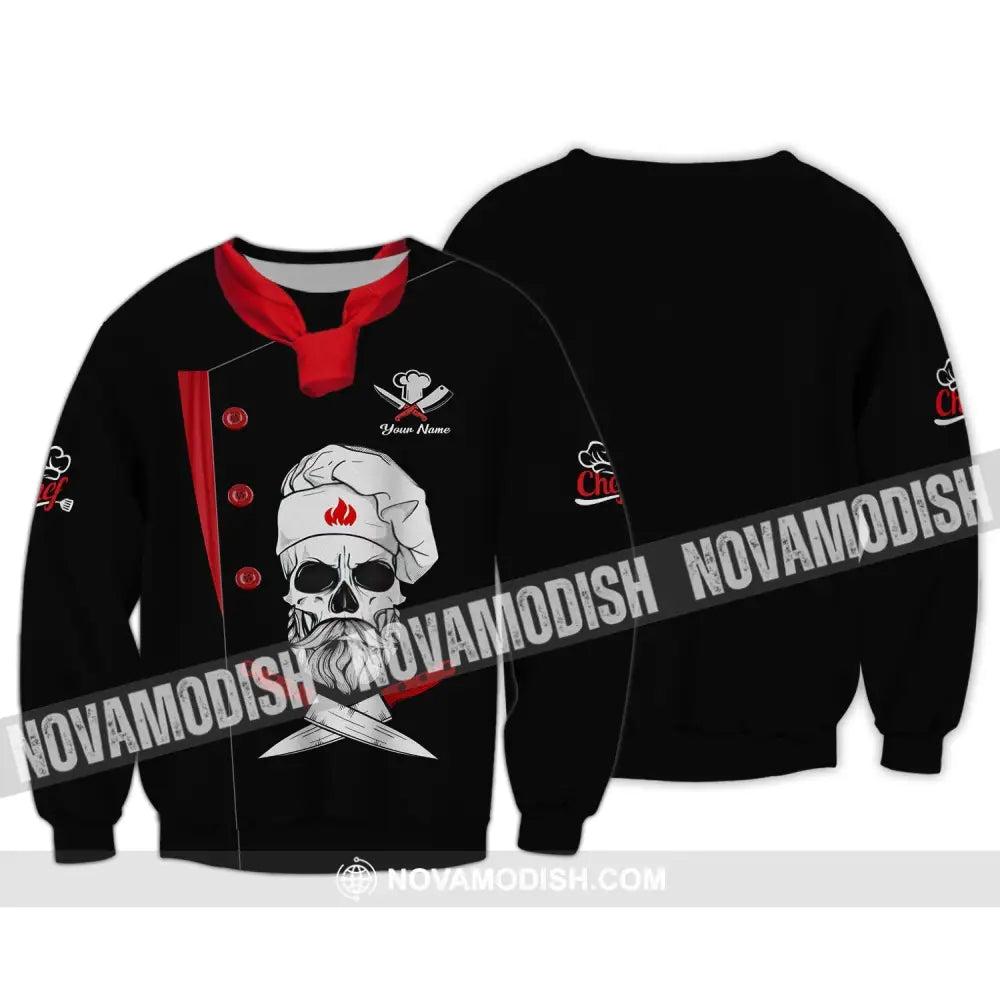 Unisex Shirt - Custom Name Shirt For Chef - Skullcap Chef Long Sleeve / S T-shirt