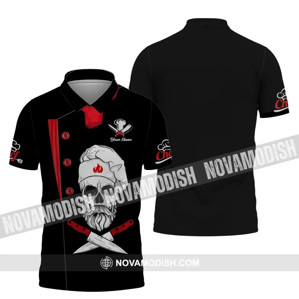 Unisex Shirt - Custom Name Shirt For Chef - Skullcap Chef Polo Shirt / S T-shirt