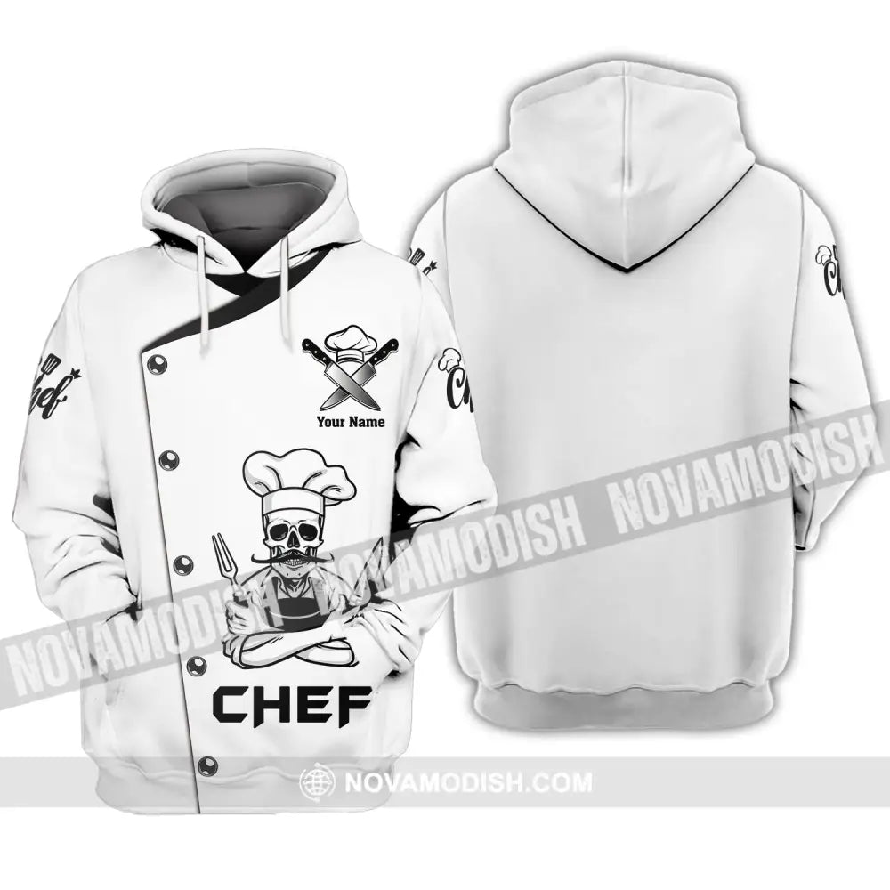 Unisex Shirt Custom Name For Chef T-Shirt Skull Beard Apparel Hoodie / S T-Shirt