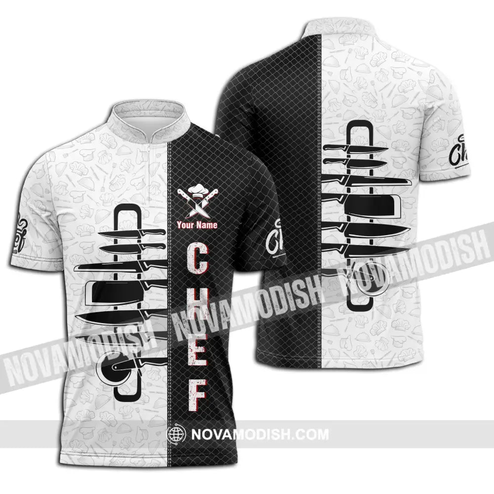 Unisex Shirt - Custom Name Shirt For Chef Zipper Polo Shirt / S T-shirt