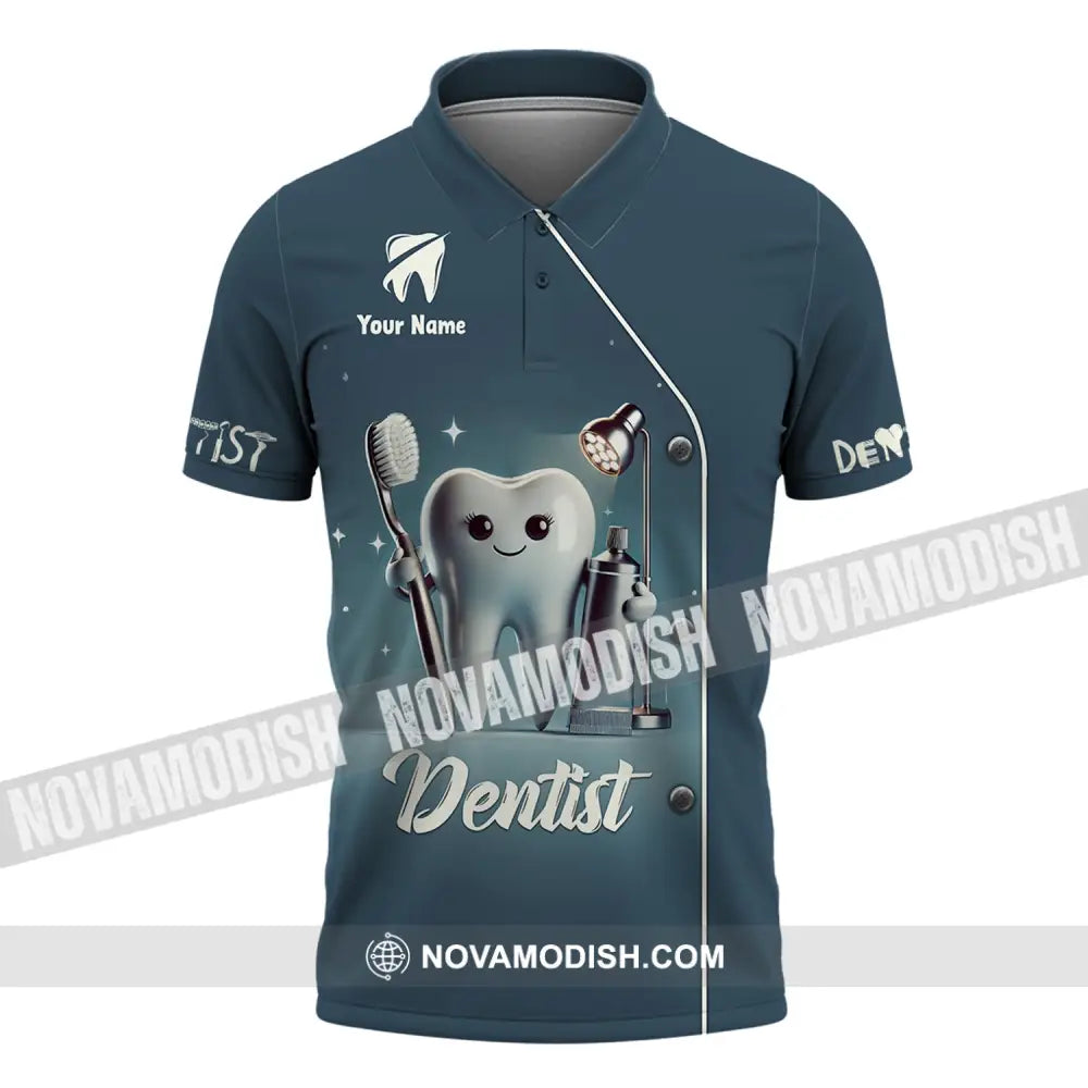 Unisex Shirt - Custom Name For Dentist Tooth Polo / S T-Shirt