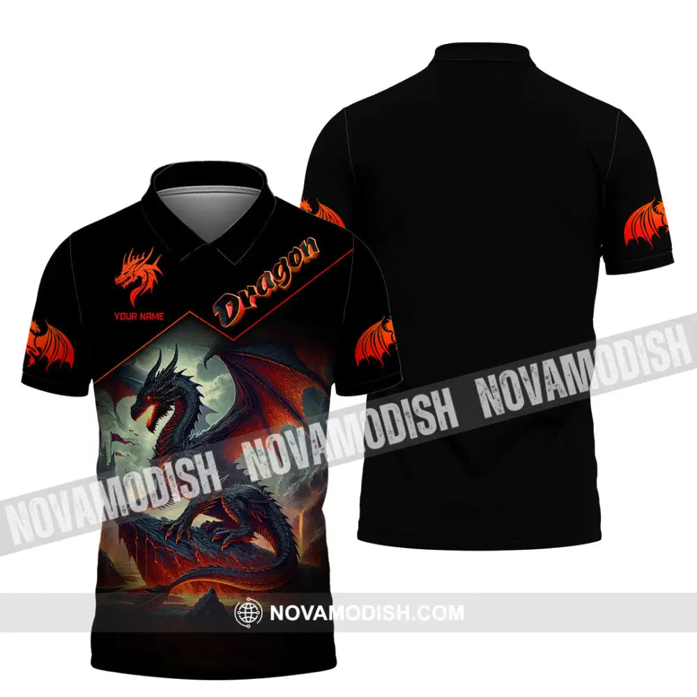 Unisex Shirt Custom Name For Dragon Lover T-Shirt Hoodie Long Sleeve Polo / S T-Shirt