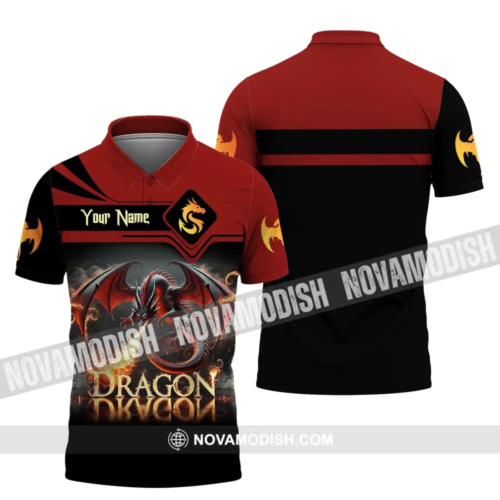 Unisex Shirt Custom Name For Dragon Lover T-Shirt Hoodie Long Sleeve Polo / S T-Shirt