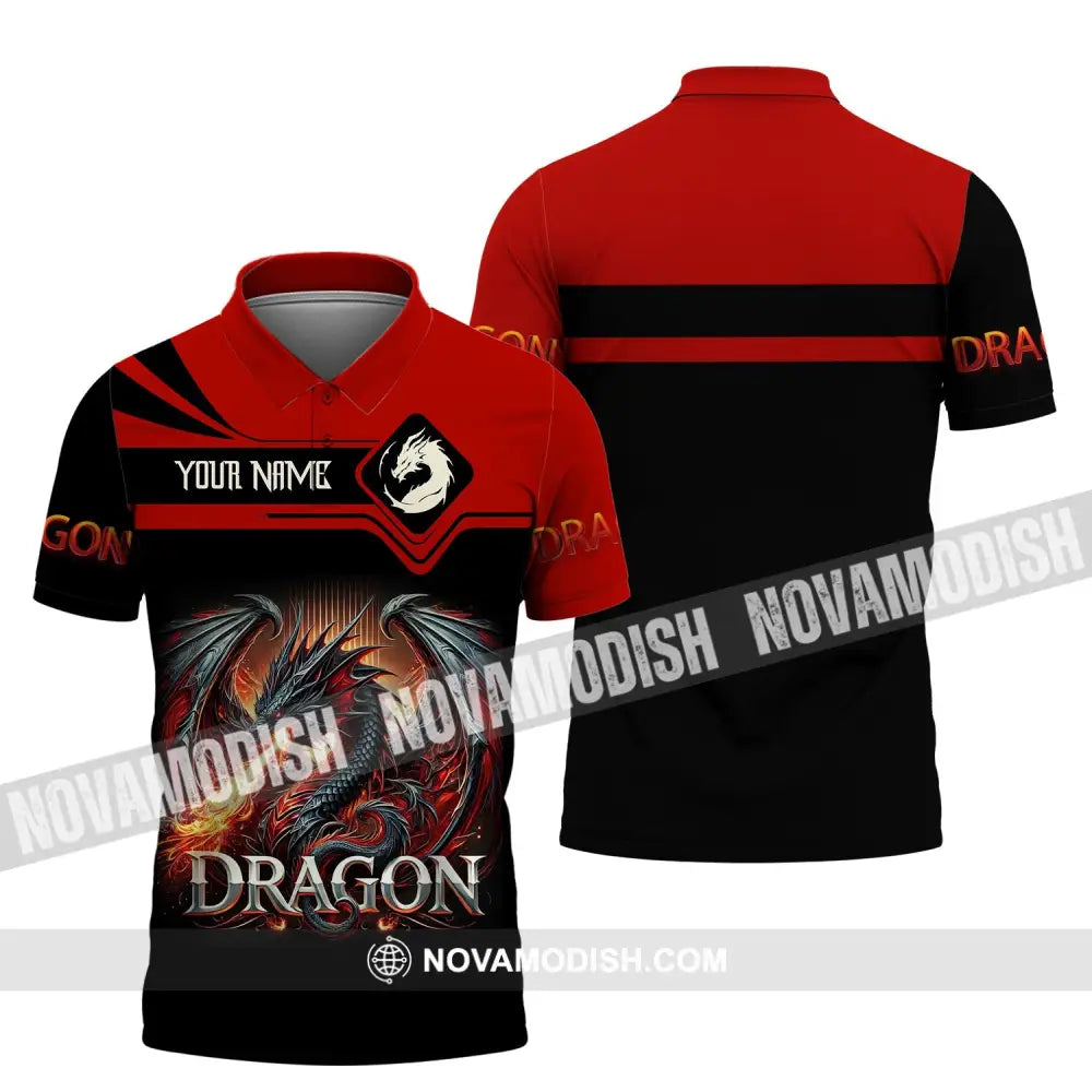 Unisex Shirt Custom Name For Dragon Lover T-Shirt Hoodie Long Sleeve Polo / S T-Shirt