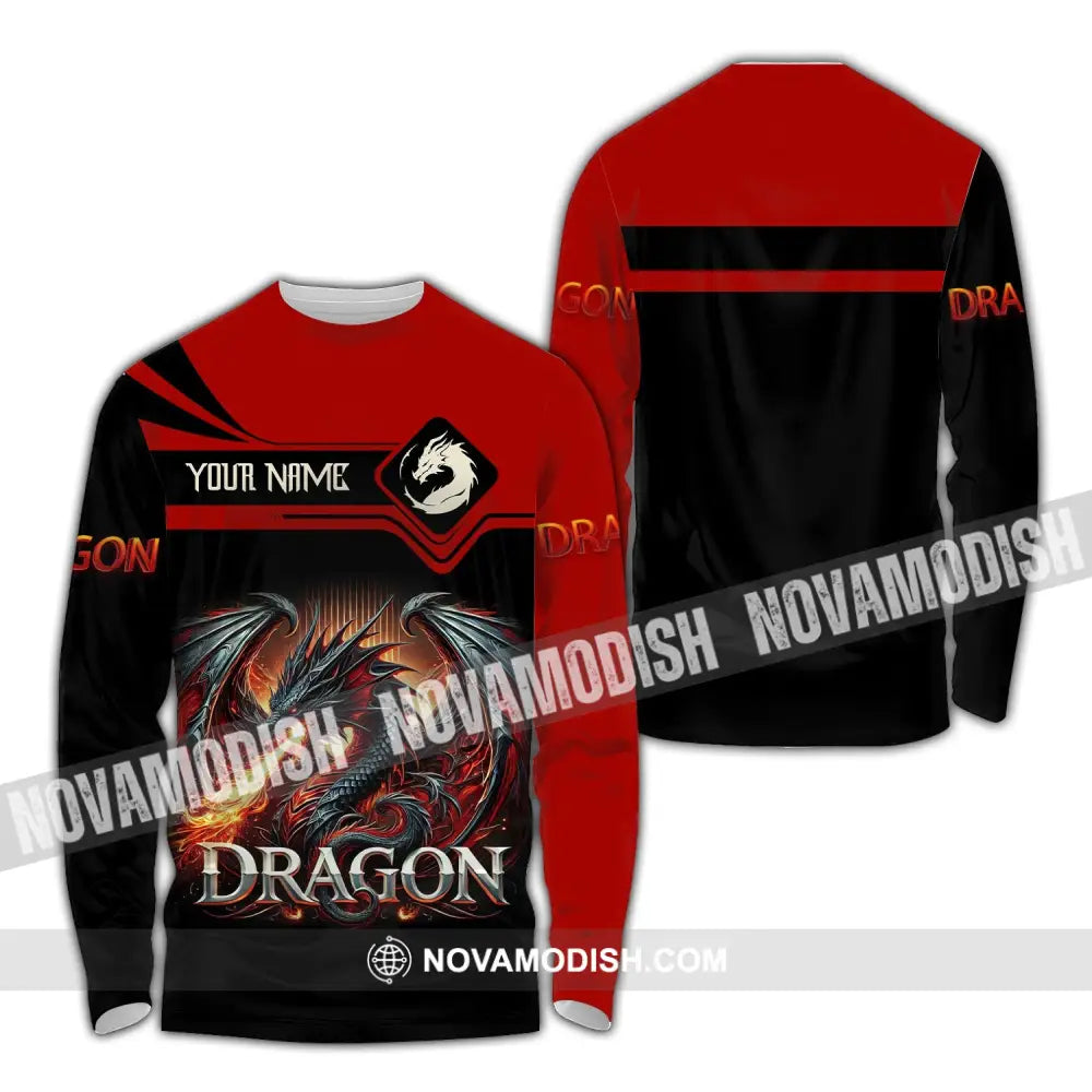 Unisex Shirt Custom Name For Dragon Lover T-Shirt Hoodie Long Sleeve / S T-Shirt