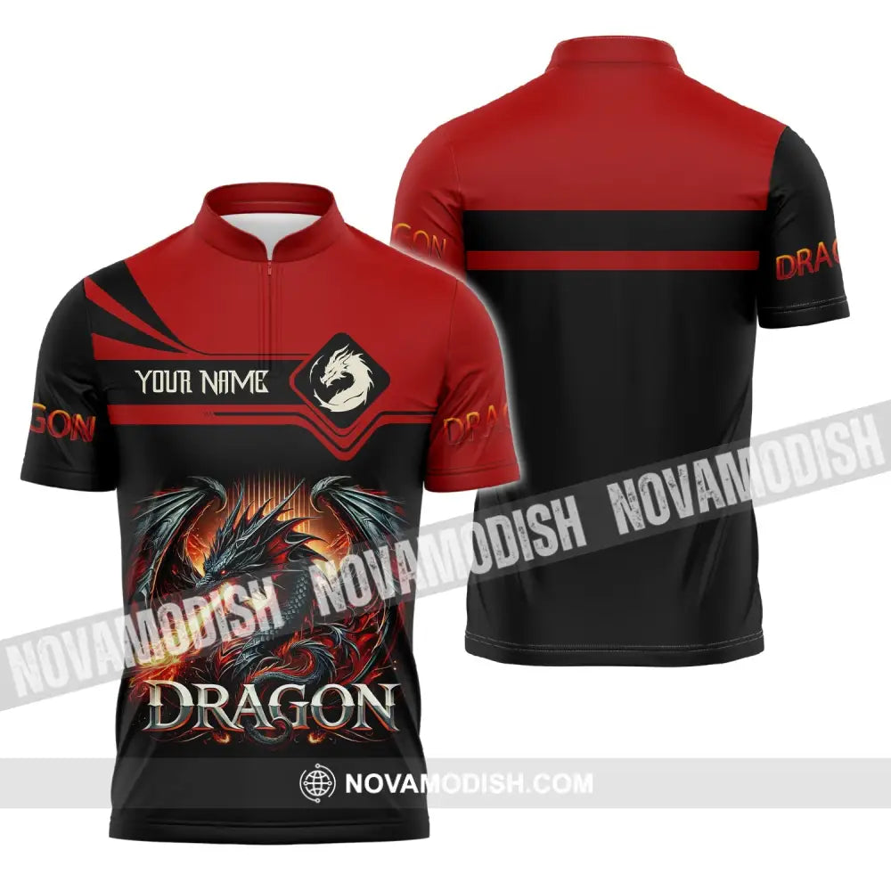 Unisex Shirt Custom Name For Dragon Lover T-Shirt Hoodie Long Sleeve Zipper Polo / S T-Shirt