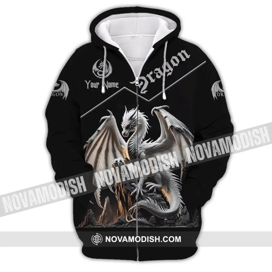 Unisex Shirt Custom Name For Dragon Lover T-Shirt Hoodie Long Sleeve Zipper / S T-Shirt