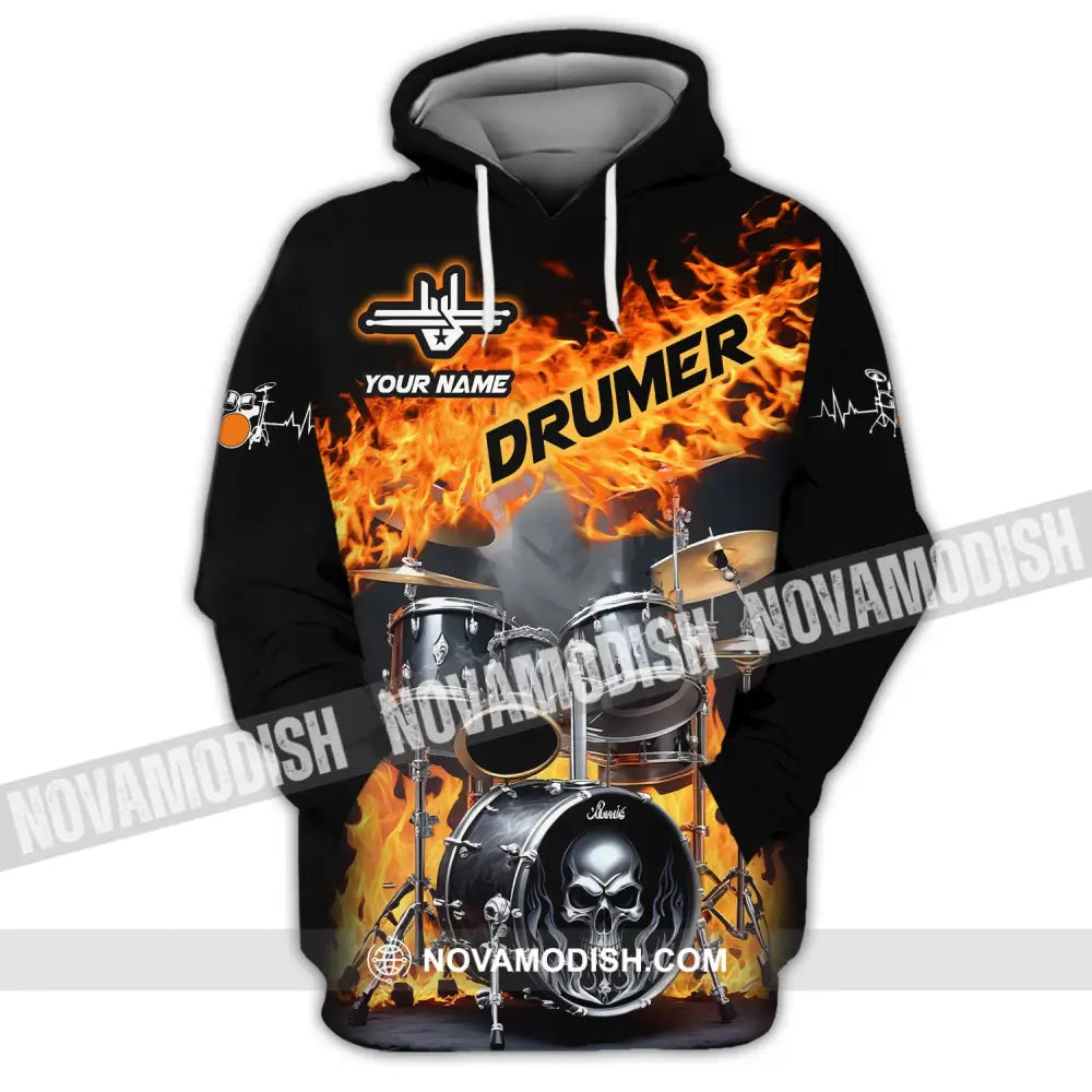 Unisex Shirt Custom Name For Drummer Gift Hoodie / S T-Shirt