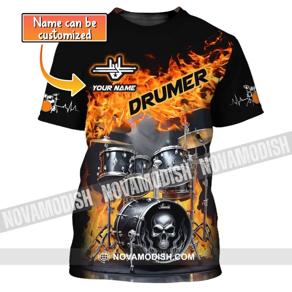 Unisex Shirt Custom Name For Drummer Gift T-Shirt