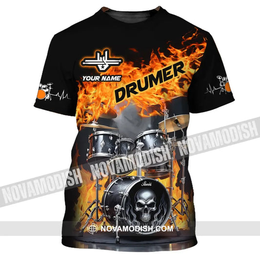 Unisex Shirt Custom Name For Drummer Gift T-Shirt / S