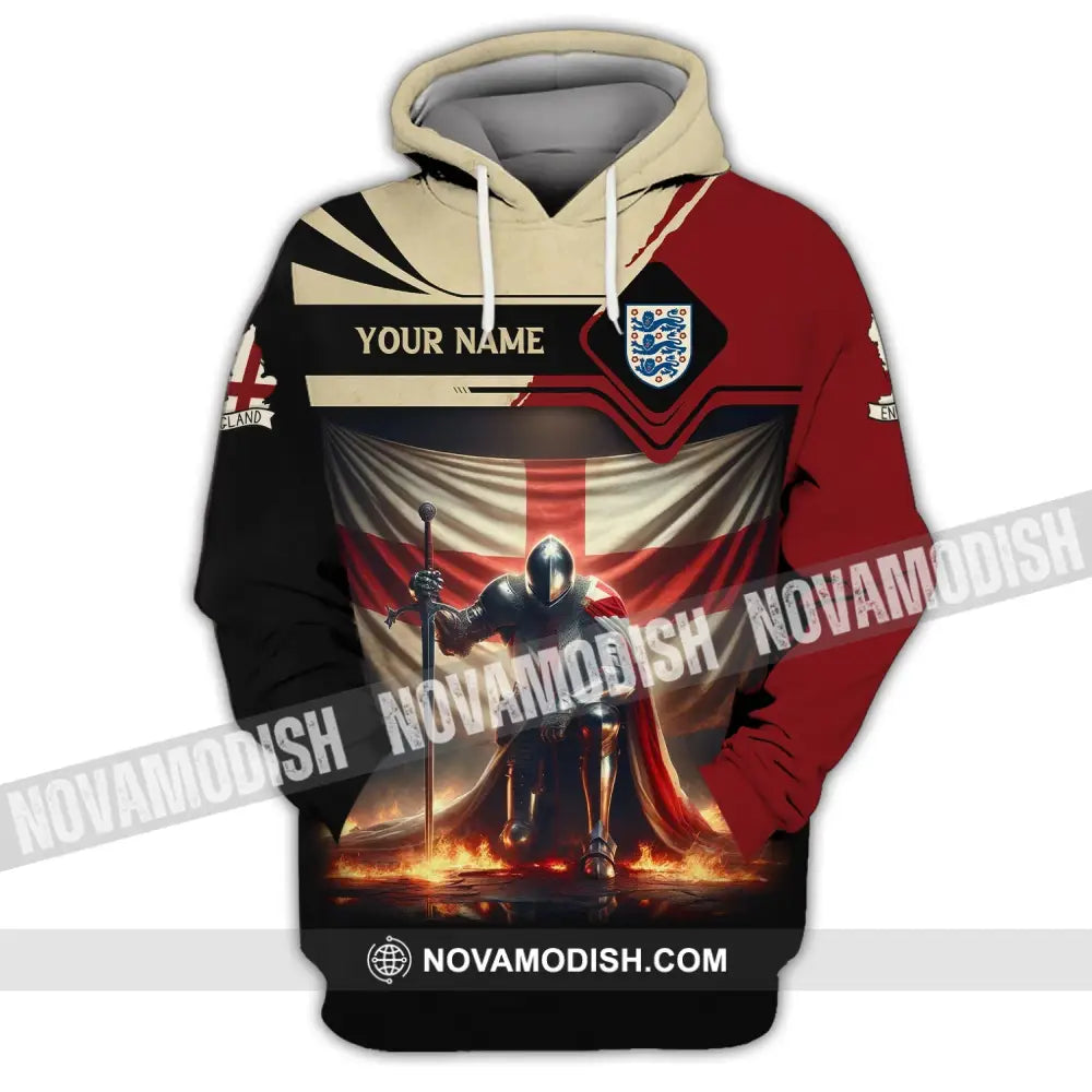 Unisex Shirt Custom Name For England Lover T-Shirt Hoodie Long Sleeve / S T-Shirt