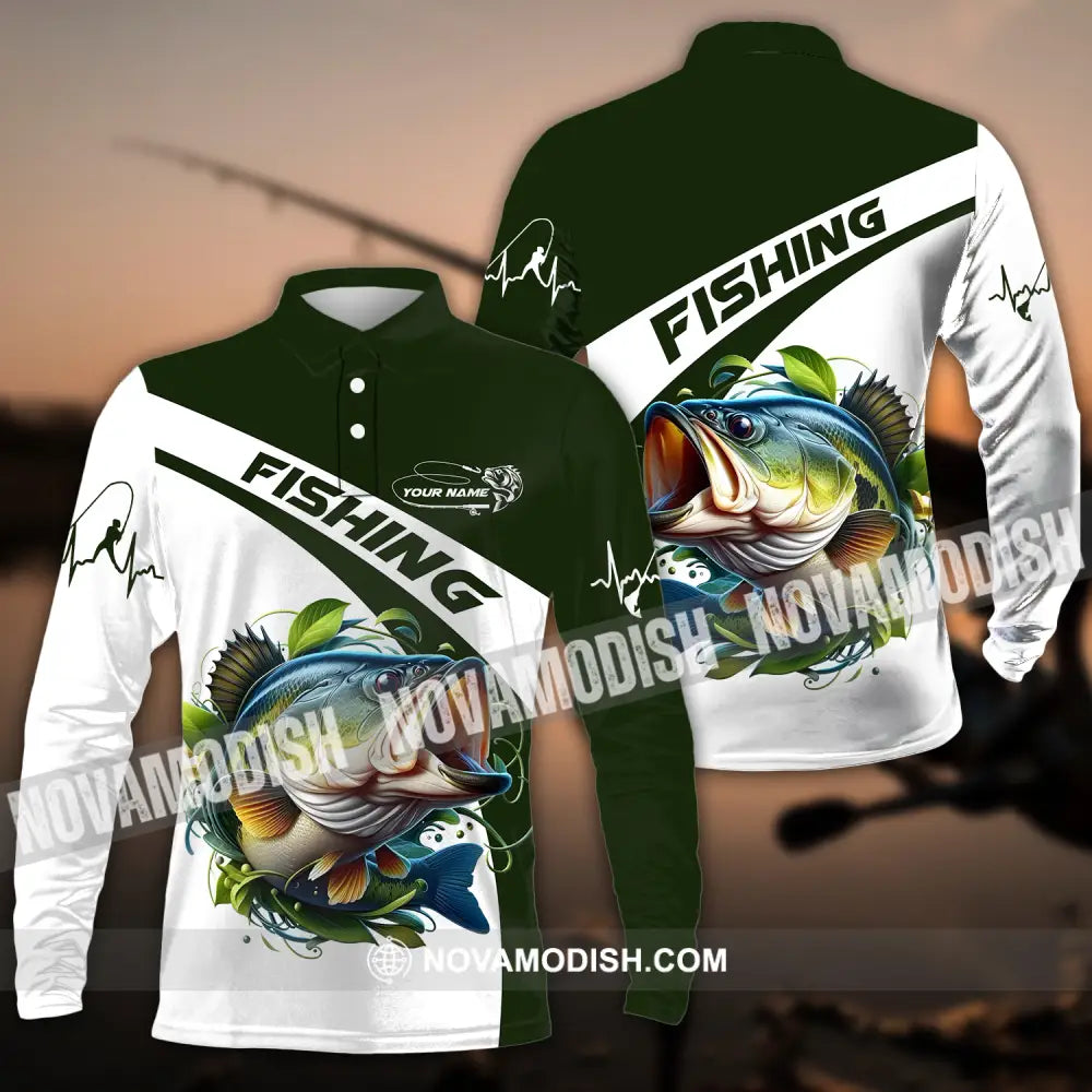 Unisex Shirt - Custom Name Shirt For Fisher Fishing Long Sleeve Polo / S T-shirt