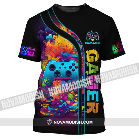 Unisex Shirt Custom Name For Game Lover Gamer T-Shirt Gift Gamers T-Shirt / S