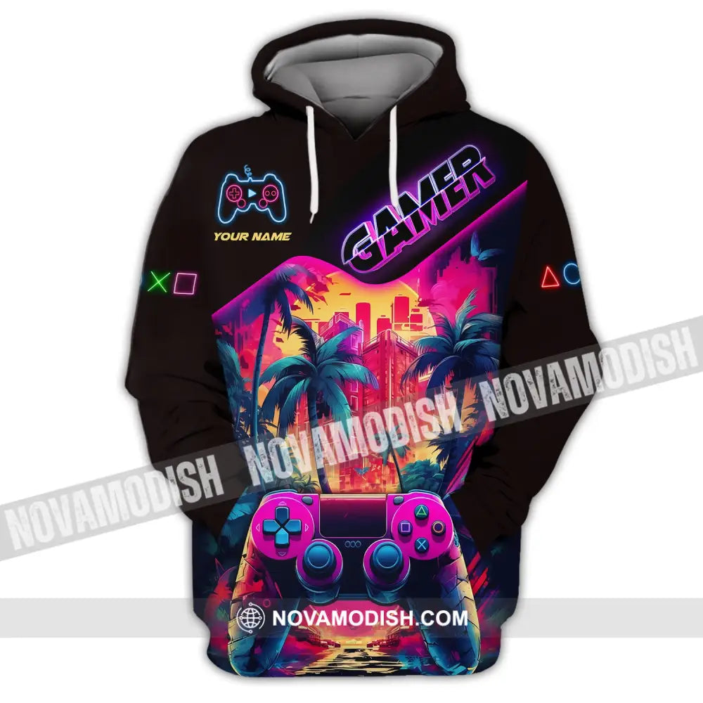 Unisex Shirt Custom Name For Gamers Gamer T-Shirt Gift Game Lover Hoodie / S T-Shirt