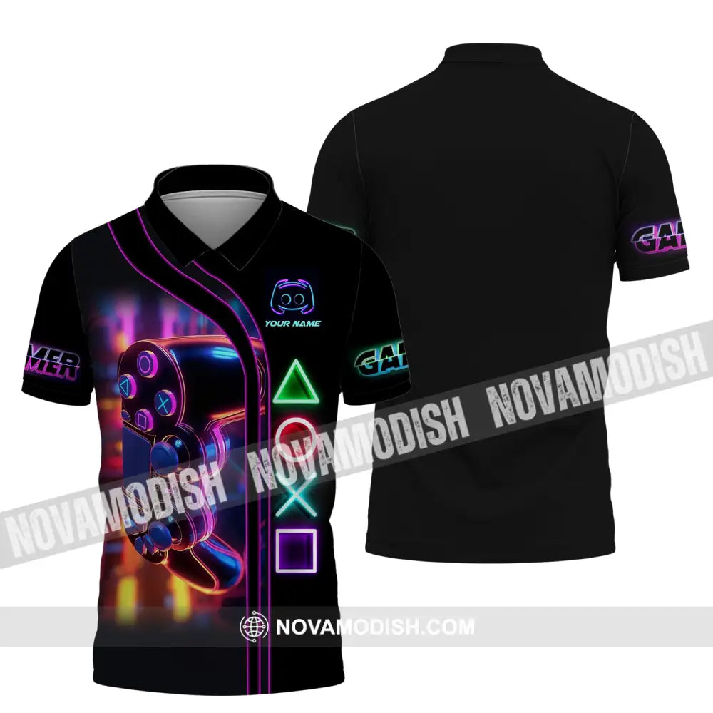 Unisex Shirt Custom Name For Gamers Gamer T-Shirt Gift Game Lover Polo / S T-Shirt