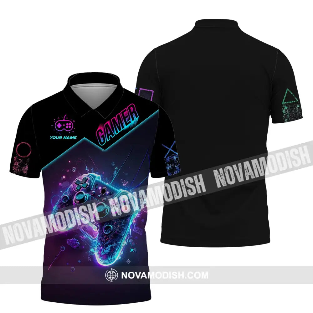 Unisex Shirt Custom Name For Gamers Gamer T-Shirt Gift Game Lover Polo / S T-Shirt