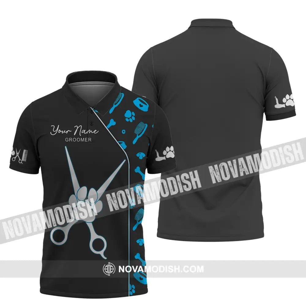 Unisex Shirt - Custom Name Shirt - Shirt For Groomer Paw Polo Shirt / S T-shirt