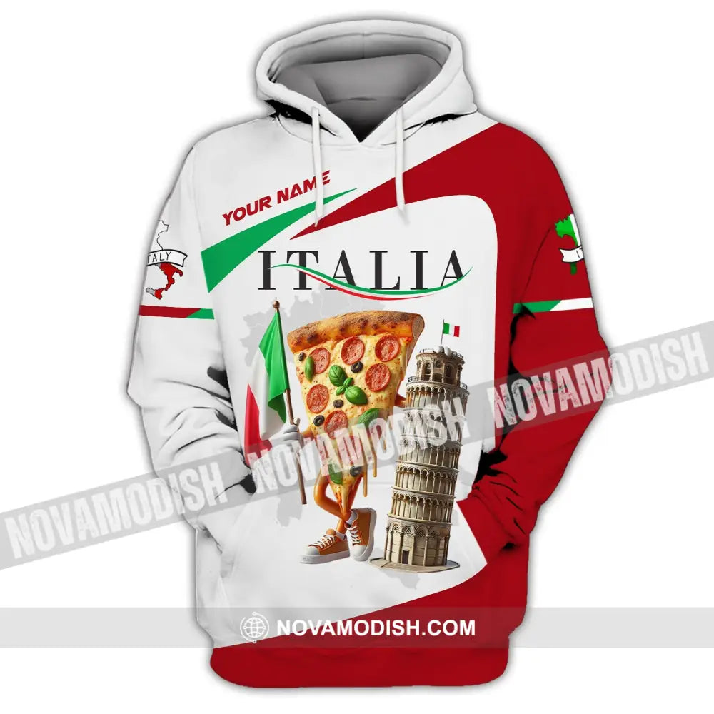 Unisex Shirt Custom Name For Italia Lover T-Shirt Hoodie Long Sleeve / S T-Shirt