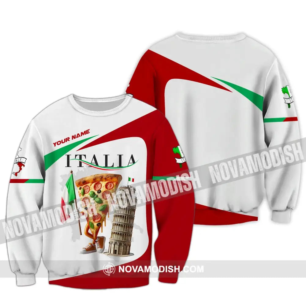 Unisex Shirt Custom Name For Italia Lover T-Shirt Hoodie Long Sleeve / S T-Shirt