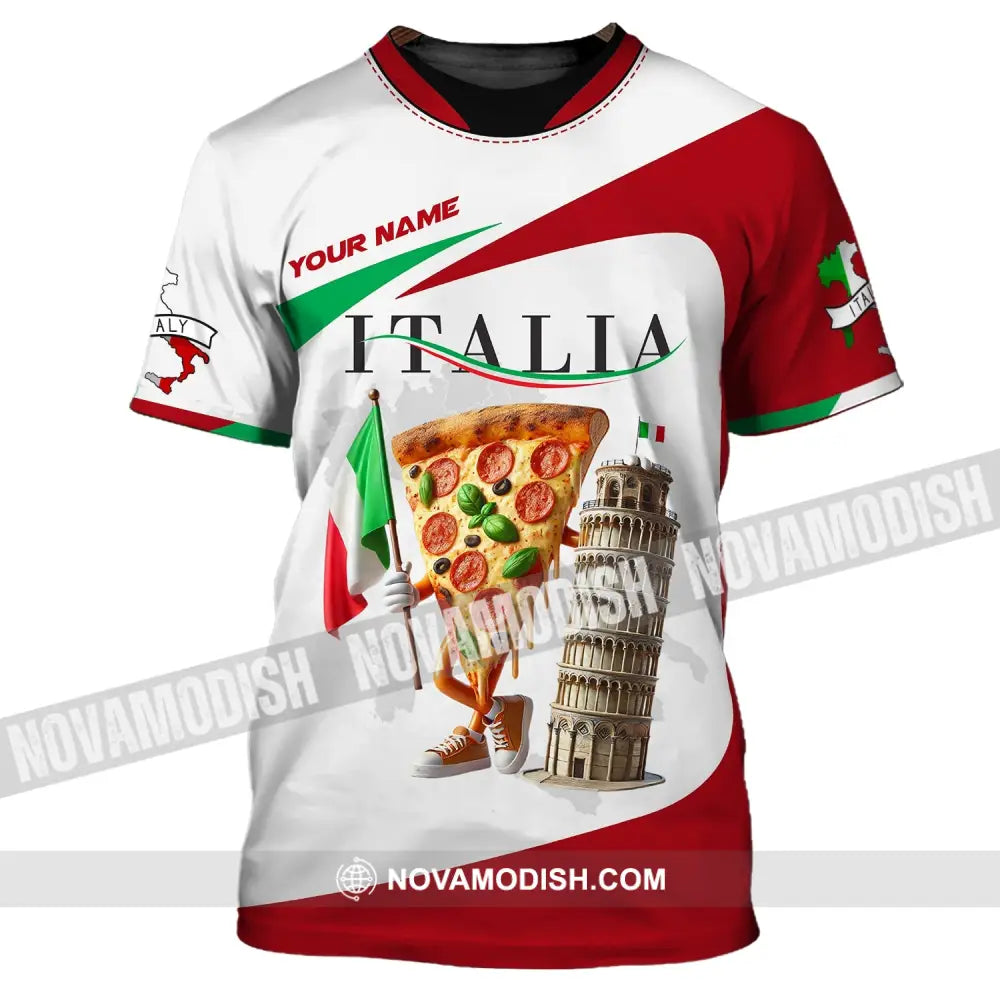 Unisex Shirt Custom Name For Italia Lover T-Shirt Hoodie Long Sleeve / S T-Shirt