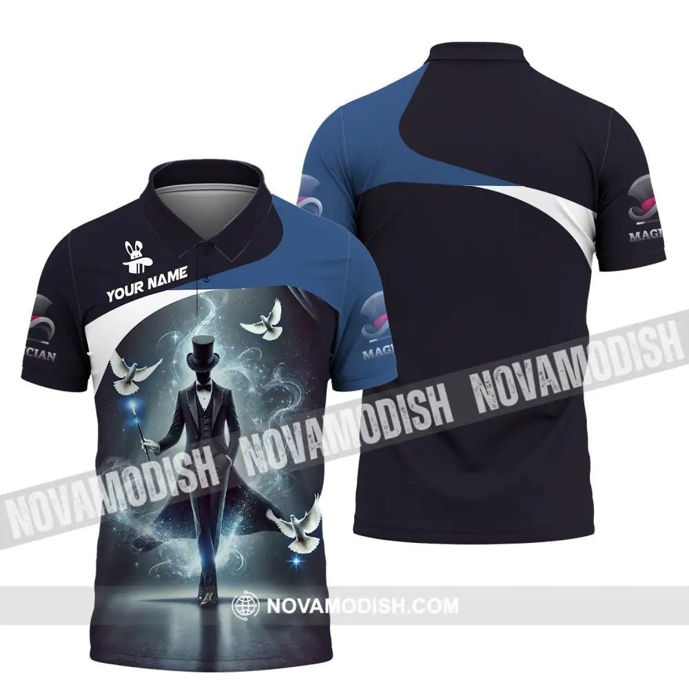 Unisex Shirt Custom Name For Magician T-Shirt Hoodie Long Sleeve Polo / S T-Shirt