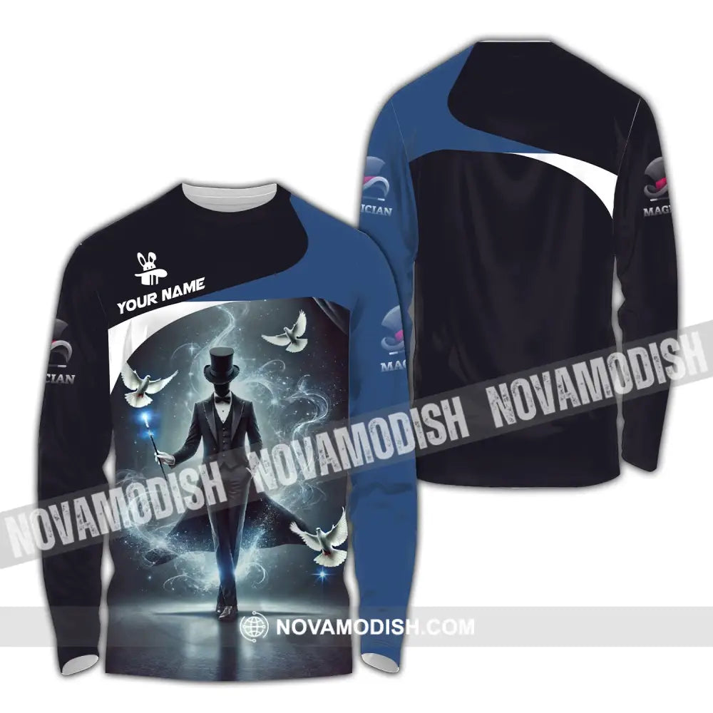 Unisex Shirt Custom Name For Magician T-Shirt Hoodie Long Sleeve / S T-Shirt