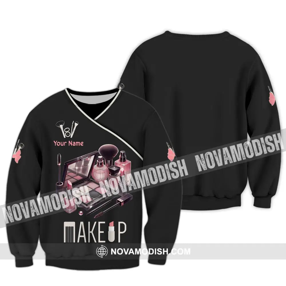 Unisex Shirt - Custom Name For Make Up Lover Long Sleeve / S T-Shirt