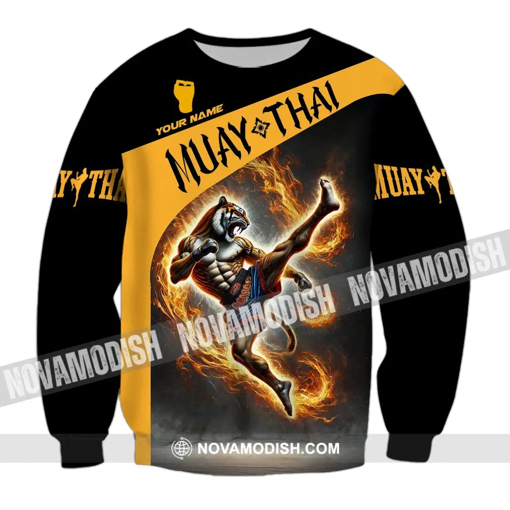 Unisex Shirt Custom Name For Muay Thai Lover T-Shirt Hoodie Long Sleeve / S T-Shirt
