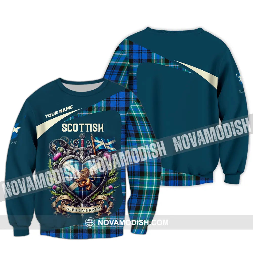 Unisex Shirt Custom Name For Scottish Scotland Hoodie Polo Long Sleeve / S T-Shirt