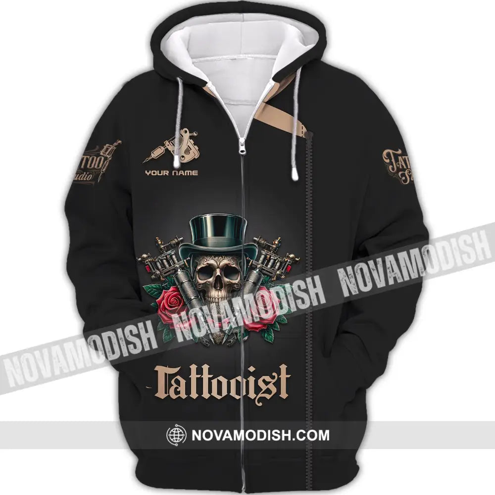 Unisex Shirt Custom Name For Tattooist Tattoo Artist Gift Zipper Hoodie / S T-Shirt