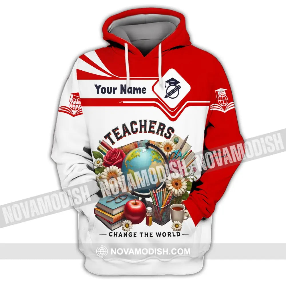 Unisex Shirt Custom Name For Teacher Polo Long Sleeve Back To School Gift Hoodie / S T-Shirt