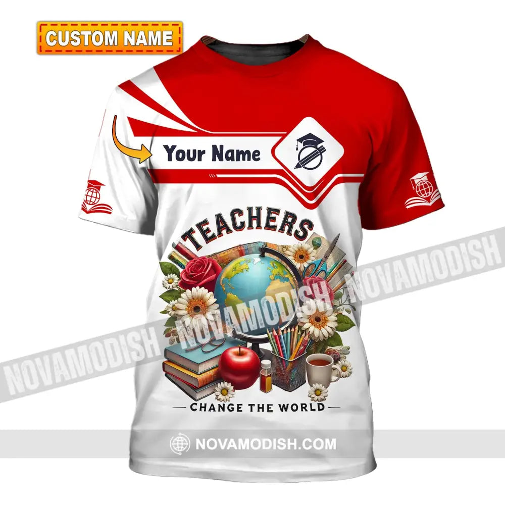 Unisex Shirt Custom Name For Teacher Polo Long Sleeve Back To School Gift T-Shirt