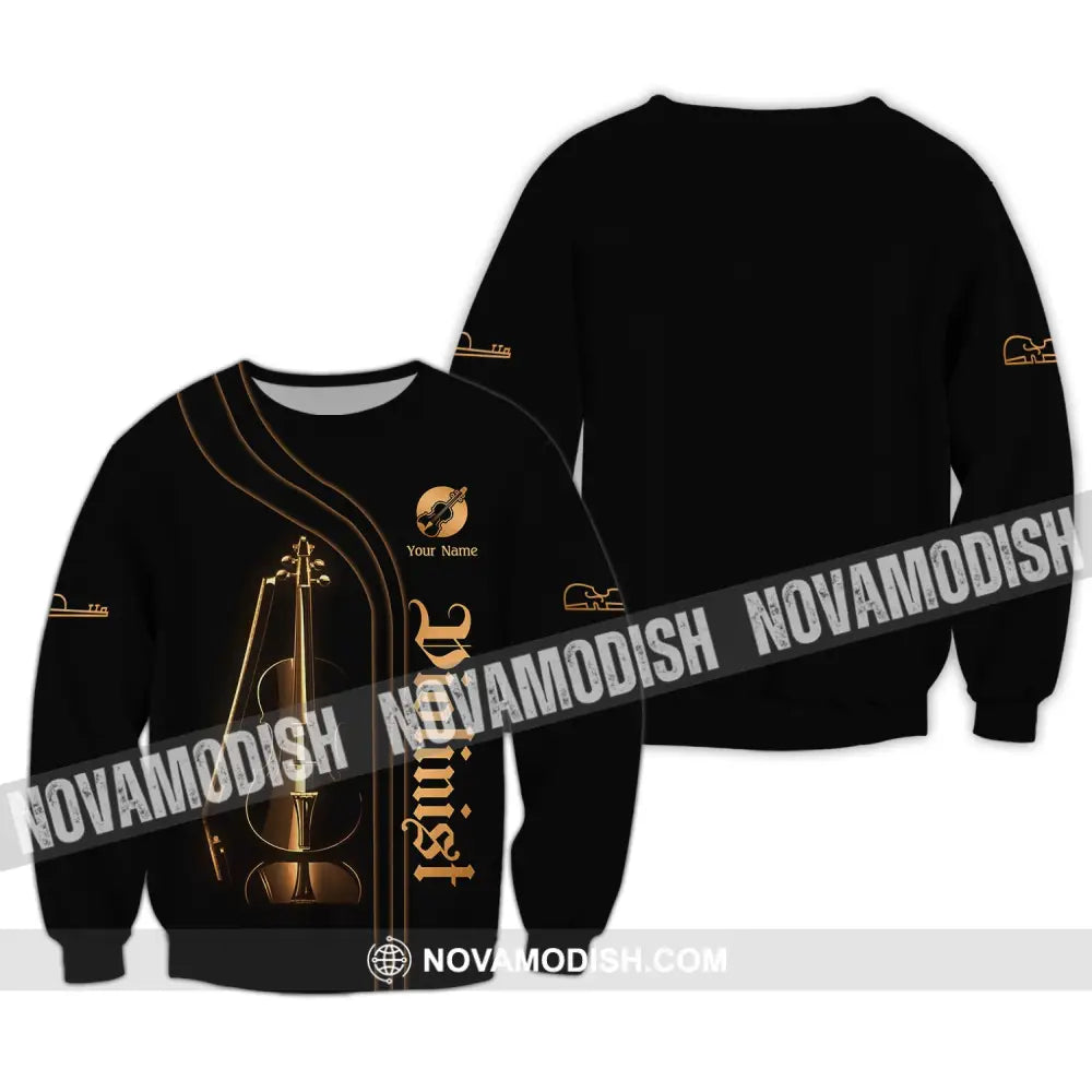 Unisex Shirt Custom Name For Violinist Violin Musician Gift Clothing Long Sleeve / S T-Shirt