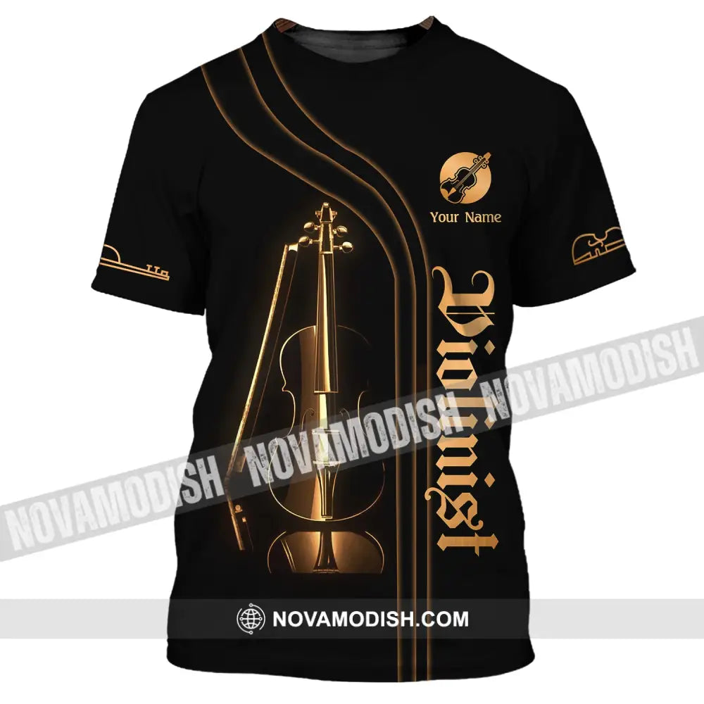 Unisex Shirt Custom Name For Violinist Violin Musician Gift Clothing T-Shirt / S