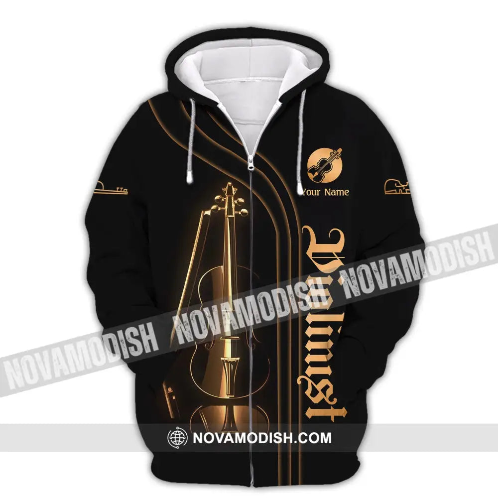 Unisex Shirt Custom Name For Violinist Violin Musician Gift Clothing Zipper Hoodie / S T-Shirt